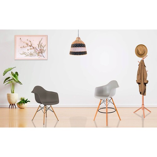 Home Nature Silla Alta con Descansabrazos Blanca