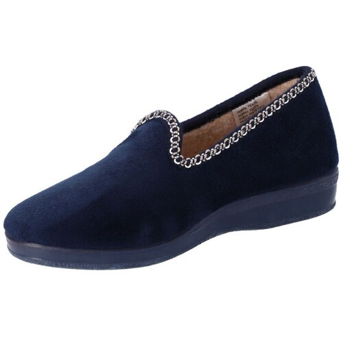 Pantufla Mocasín con Borde Azul Extra Comfort