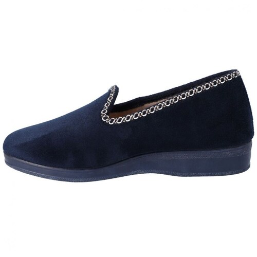 Pantufla Mocasín con Borde Azul Extra Comfort