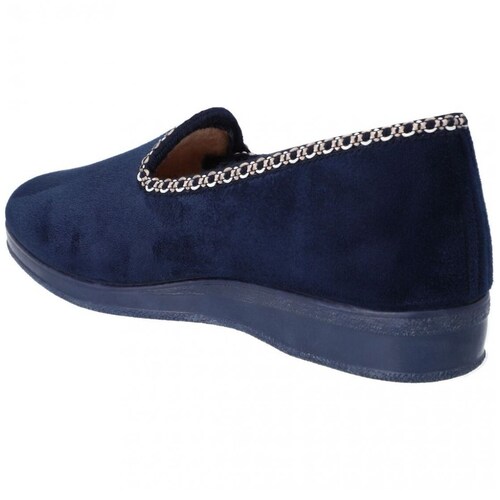 Pantufla Mocasín con Borde Azul Extra Comfort