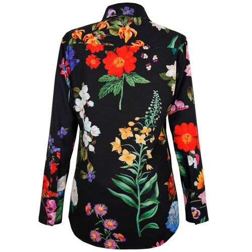 Blusa Basel Manga Larga Cuello Camisero Diseño Estampada