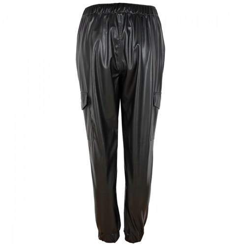 Pantalón Negro Just By Basel Corte Jogger Diseño Vinipiel