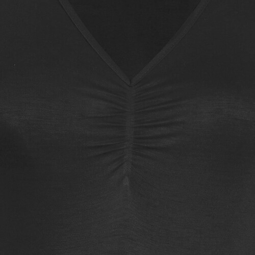 Blusa Negra Just By Basel Manga Larga Cuello V Diseño Lisa