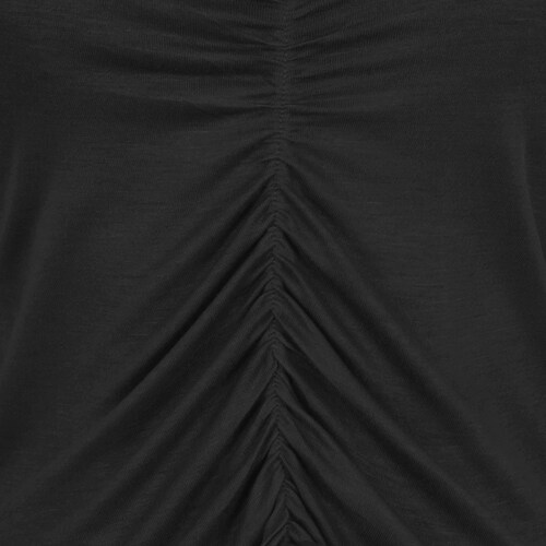 Blusa Negra Just By Basel Manga Larga Cuello V Diseño Lisa