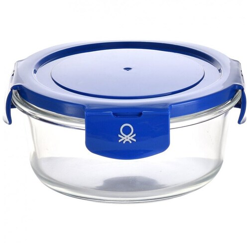 Herm+Tico Redondo 570Ml Vidrio Tapa Azul Rainbow B