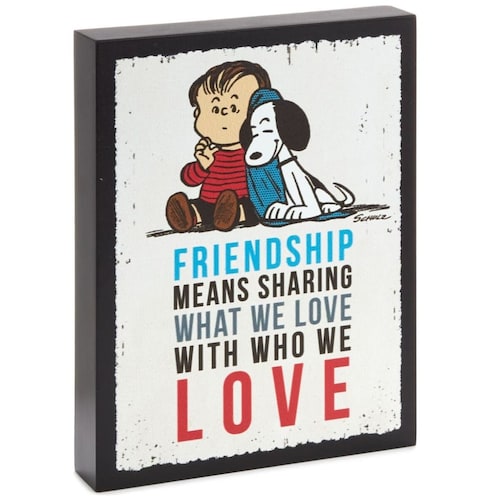 Cuadro Linus Snoopy Blanco Hallmark