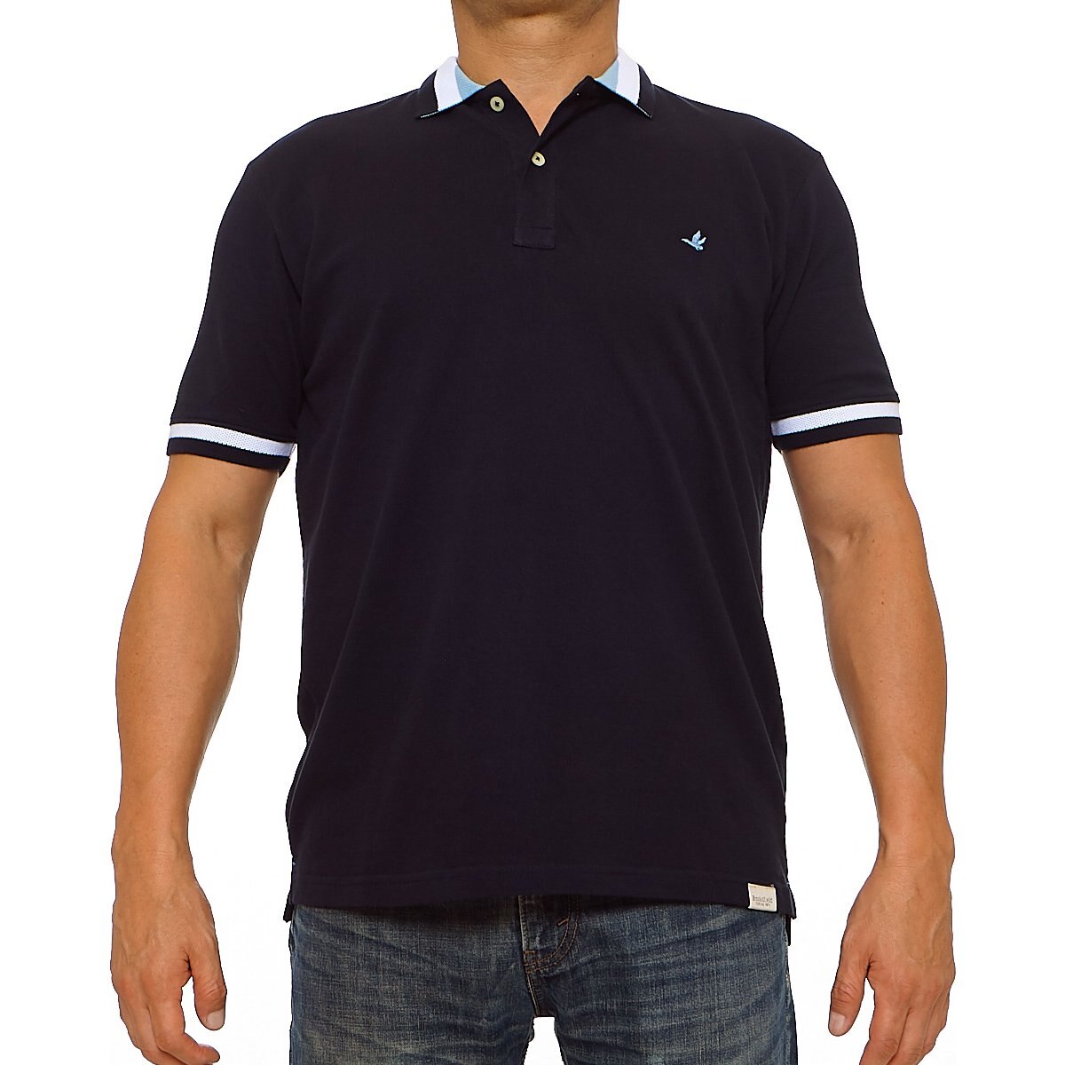 Playera tipo best sale polo negra hombre