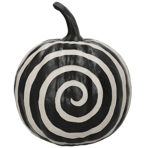 Calabaza Espiral Infinito Negro Y Beige 24 Cm Halloween
