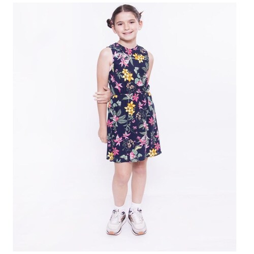 Vestido  Sin Mangas Y Elástico en Cintura Studio si para Niña