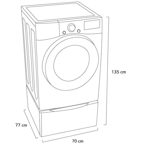 Secadora LG Carga Frontal con Ciclos con Vapor Steam 22 Kg  Negro  Df22Bv2Sr