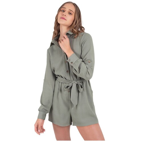 Jumpsuit Manga Larga Botones en Delantero Salsa Collection