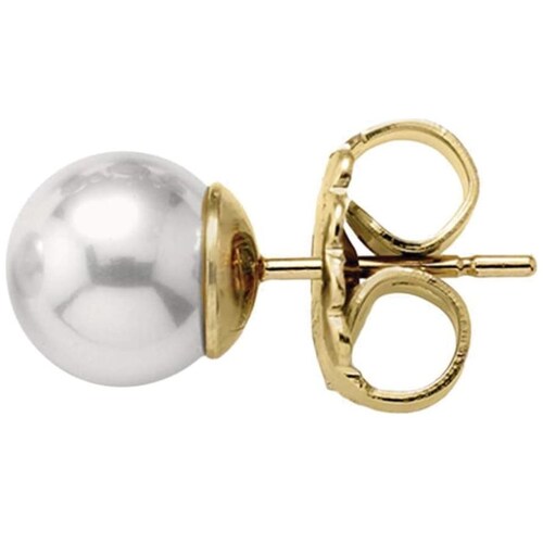 Aretes Plata Perla Blanca 10Mm Majorica