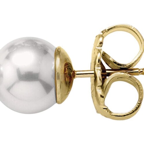 Aretes Plata Perla Blanca 10Mm Majorica