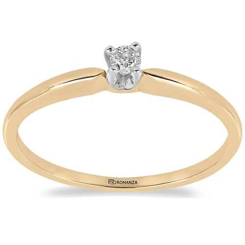 Solitario Oro Amarillo 14K y 0.06 Ct Diamante Romanza