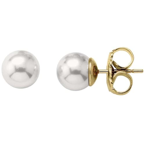 Aretes Plata Perla Blanca 8 Mm Majorica