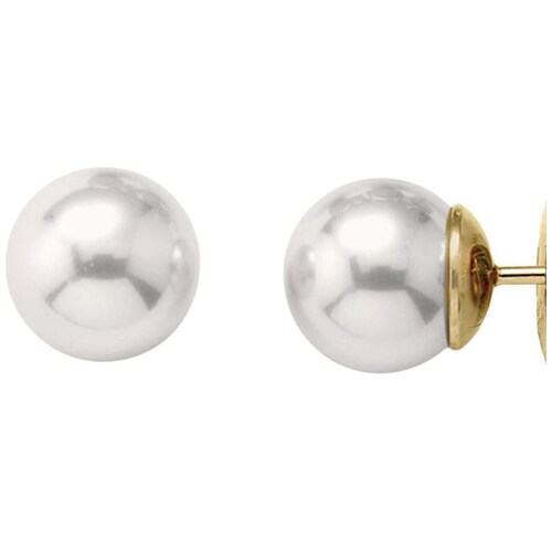 Aretes Plata Perla Blanca 8 Mm Majorica