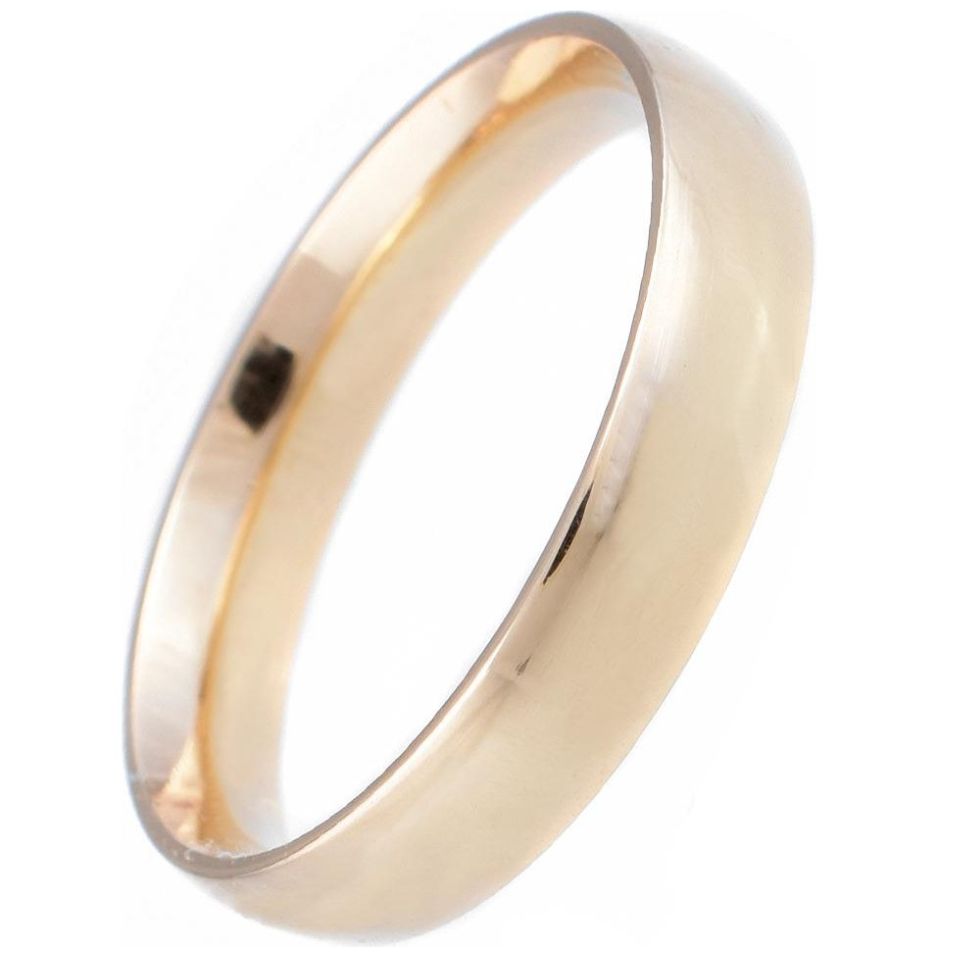 Argolla Confort Oro Amarillo 14K Media Caña Doble o