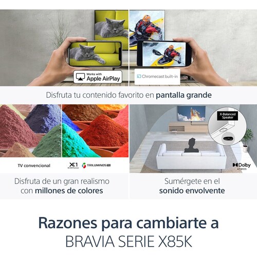 Pantalla Sony 85" 4K Google Tv Kd-85X85K