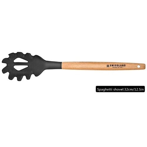 Cuchara Negra de Silicón con Madera para Pasta Swl0606Pasng Swissland
