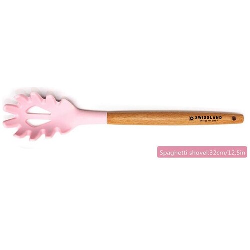 Cuchara Rosa de Silicón con Madera para Pasta Swl0630Pasrs Swissland