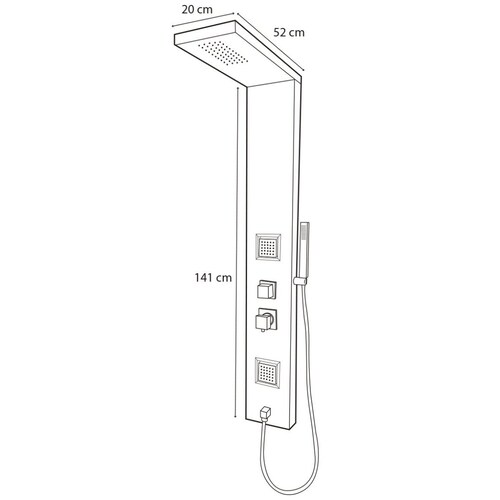 Regadera Tipo Panel a 2 Piezas con Jabonera Regpse Mundo Lucido