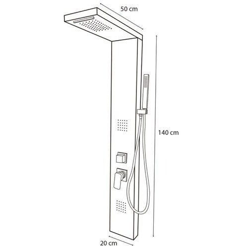 Regadera Tipo Panel con Cascada Y Luz Led Regpbl Mundo Lucido