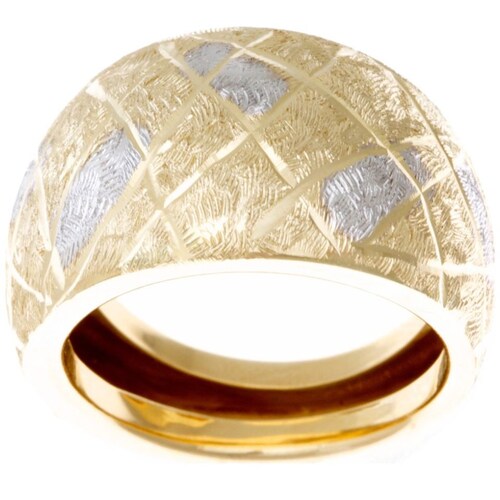 Anillo Cubano Diamantado Bicolor Oro 14K Sini