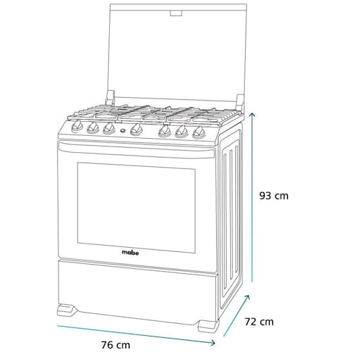 Estufa Mabe 30 " Color  Silver Gas Lp / Natural Emh7602Js0