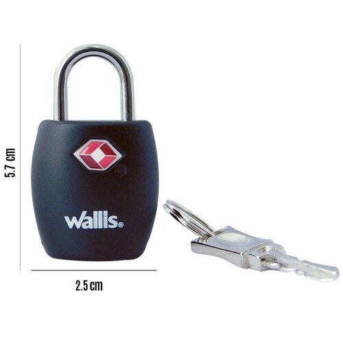 Candado de Llave Tsa Negro Wallis