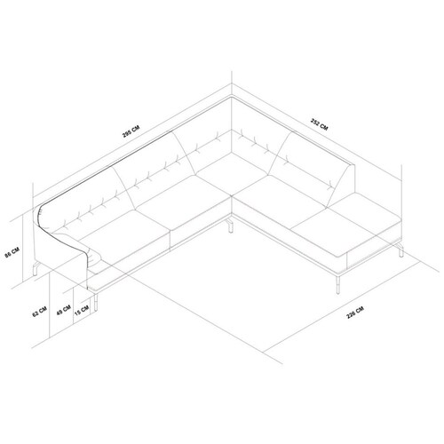 Sala Esquinero Beige Derecho Vesale Boal