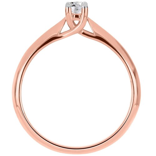 Solitario Oro Rosa 14K y 0.17 Ct Diamante Romanza