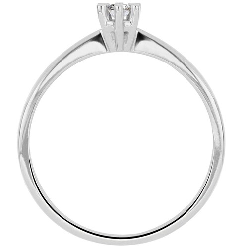 Solitario Oro Blanco 14K y 0.07 Ct Diamante Romanza