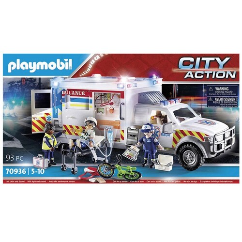 Vehículos de Rescate: Ambulancia con Luces A, 70936, Playmobil