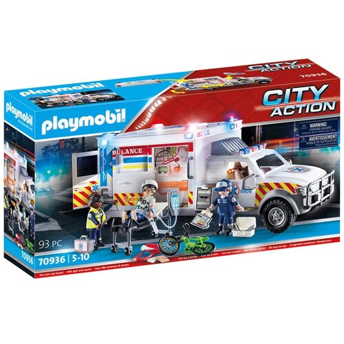 Vehículos de Rescate: Ambulancia con Luces A, 70936, Playmobil