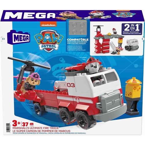 Juguete de Construcción Mega Bloks Paw Patrol Mega Camión de Bomberos de Marshall