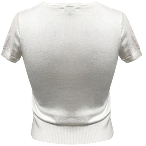 Blusa Uk Manga Corta Cuello Redondo Diseño Tejido de Punto