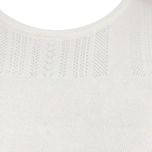 Blusa Uk Manga Corta Cuello Redondo Diseño Tejido de Punto