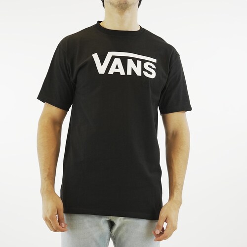 Playera Negra Combinada para Hombre Vans Modelo Elo Vn0Gggy28