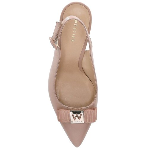Zapatilla de Piel Tacón Beige Westies