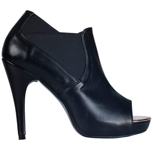 Shootie Negro con Tacón Alto Doble Resorte Y Boca de Pez Palizzio S&b