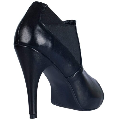 Shootie Negro con Tacón Alto Doble Resorte Y Boca de Pez Palizzio S&b