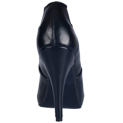 Shootie Negro con Tacón Alto Doble Resorte Y Boca de Pez Palizzio S&b