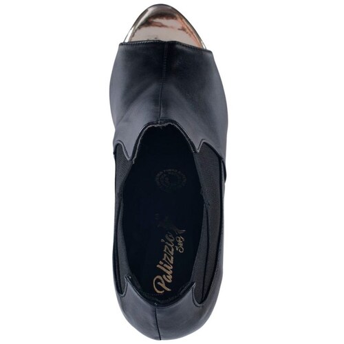 Shootie Negro con Tacón Alto Doble Resorte Y Boca de Pez Palizzio S&b