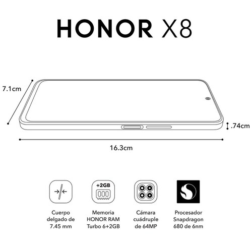 Color Honor X8 +128Gb Color Titanium Silver (Open)