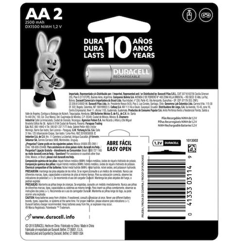 Pila Duracell Recargable Aa 2