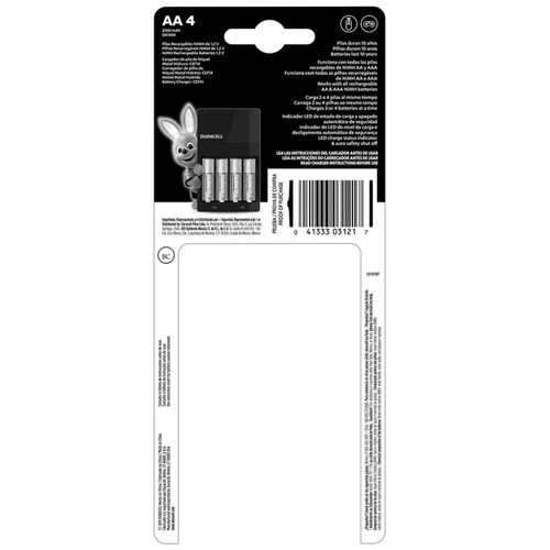 Cargador Duracell Recargable + 4 Aa