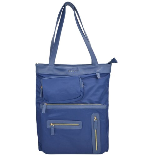 Bolsa Huser Sintético Tipo Tote Azul Mod. Fl21668Hr-1Az.