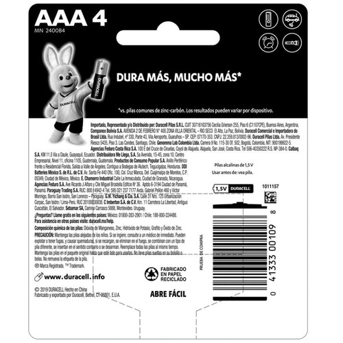 Pila Duracell C&b Aaa 4