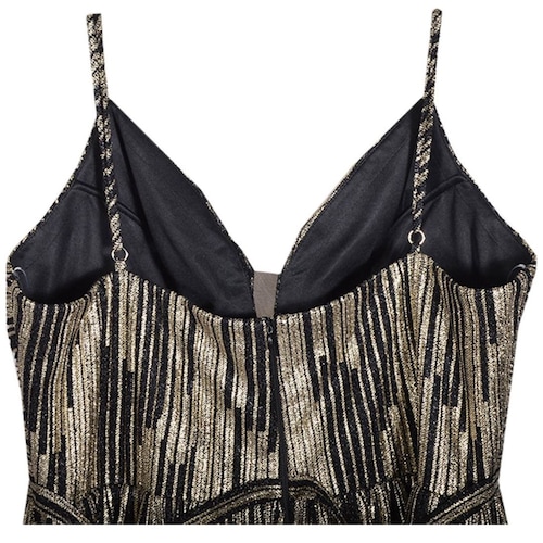 Vestido de chiffon con escote en V y tirantes de lazo Piscina