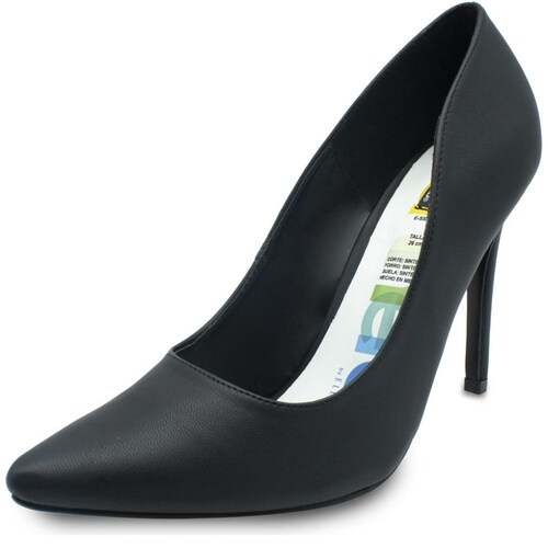 Zapatilla con Tacón Alto Puntal Negro Elle.